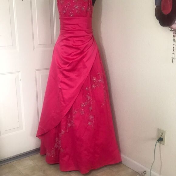 $150= 75 City Triangles Pink Prom Maxi Junior Dresses Size 9 (90s Y2K) - Picture 4 of 16